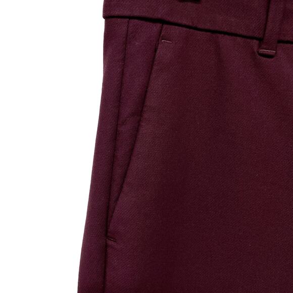 Ann Taylor Petite Ankle Pants Size 6P Burgundy Button Hem Slim Work Career - Picture 4 of 12